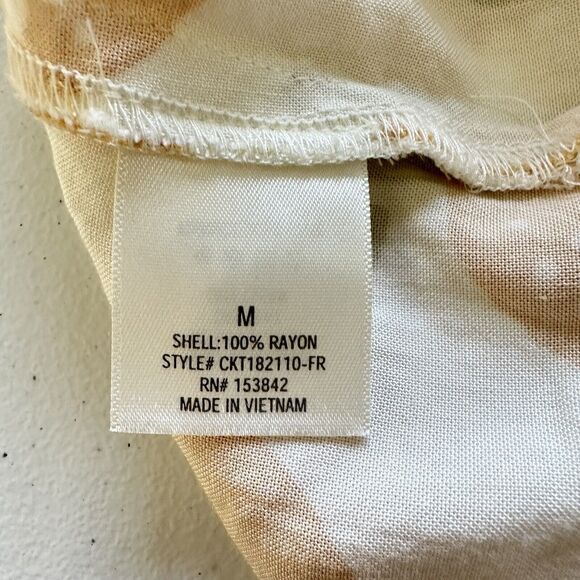 Jun & Ivy Womens Yellow White Tank Top Lemon V-Neck Button Up Sleeveless Medium - Picture 5 of 7